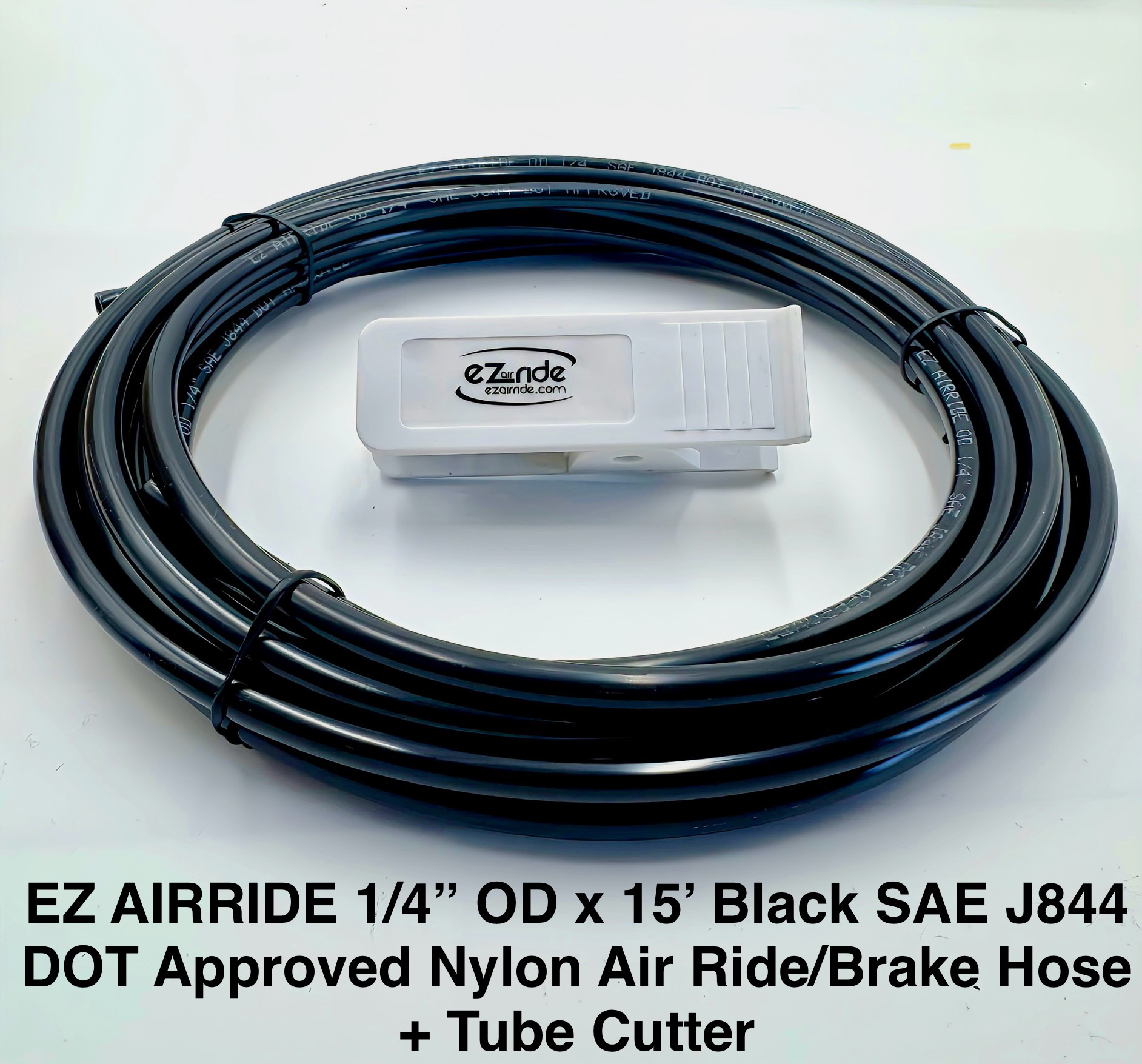 1/4" DOT Nylon Air Line | 15ft Roll Includes FREE Tube Cutter | EZ Air