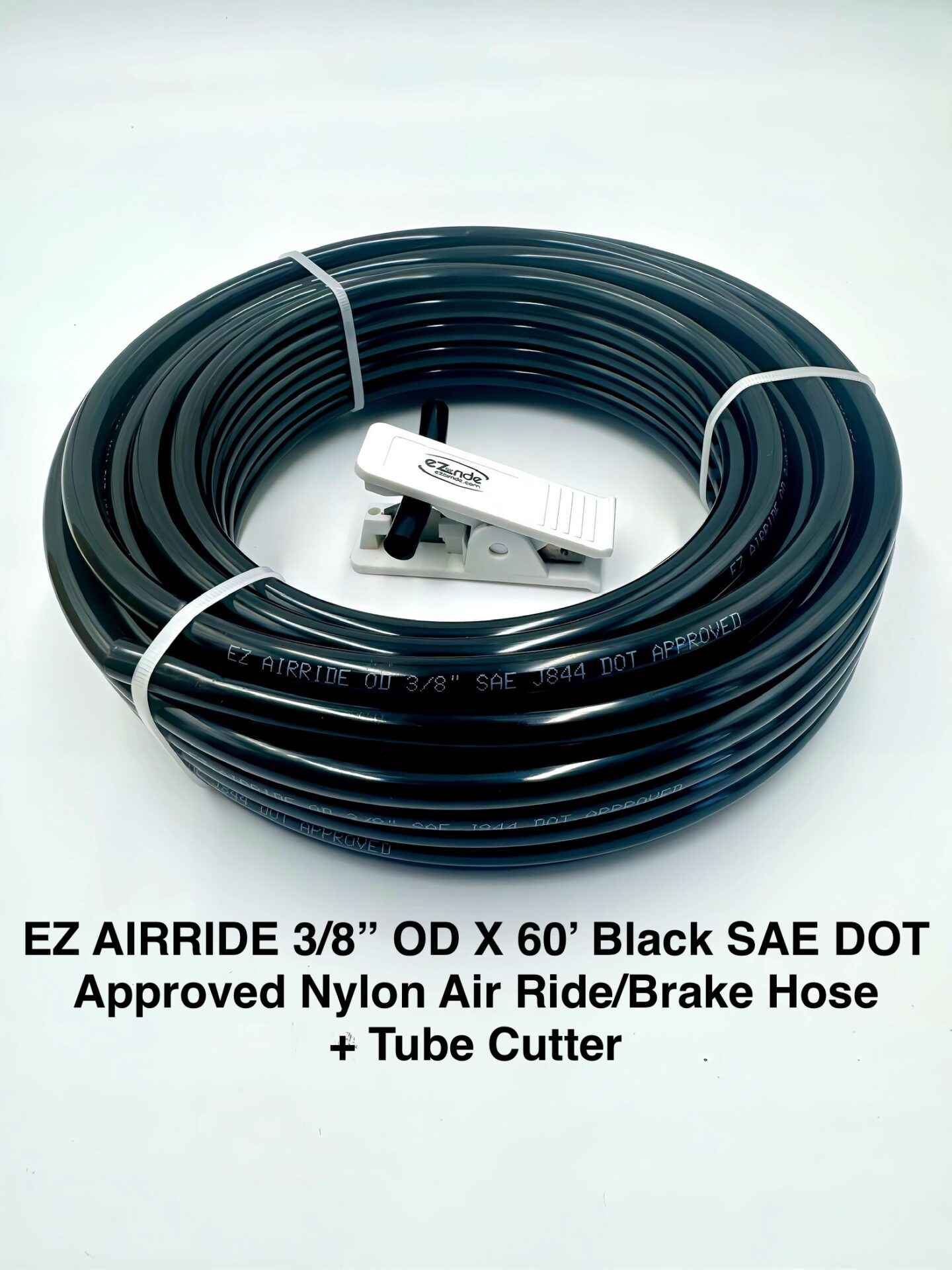 3/8″ DOT Nylon Air Line | 60ft Roll Includes FREE Tube Cutter | EZ Air