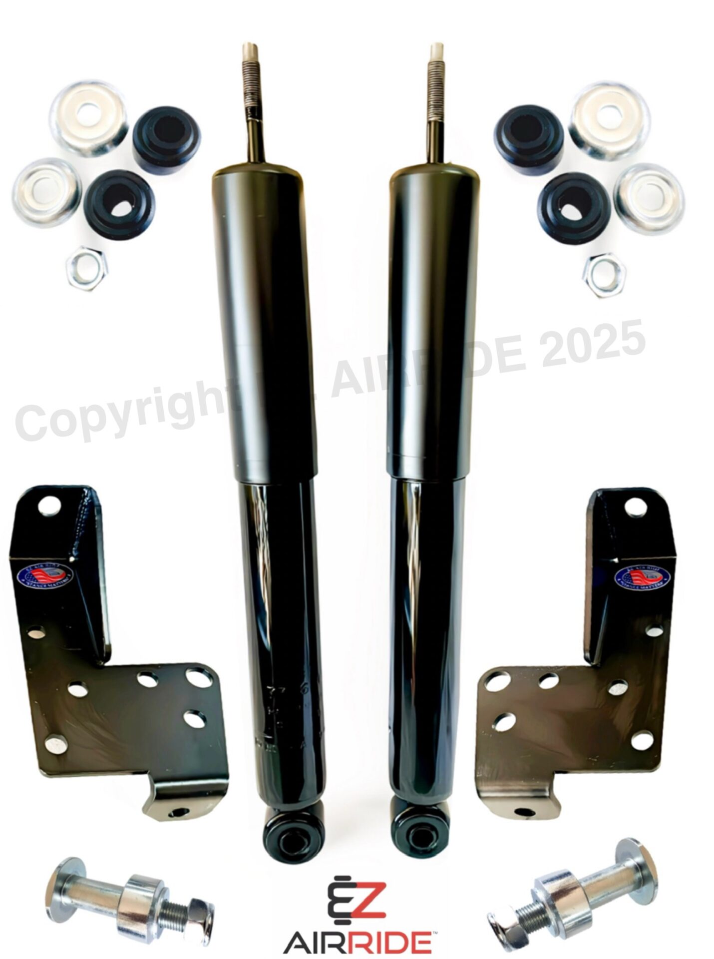 1958-1964 CHEVROLET X-FRAME FRONT SHOCK RELOCATOR KIT w/ SHOCKS