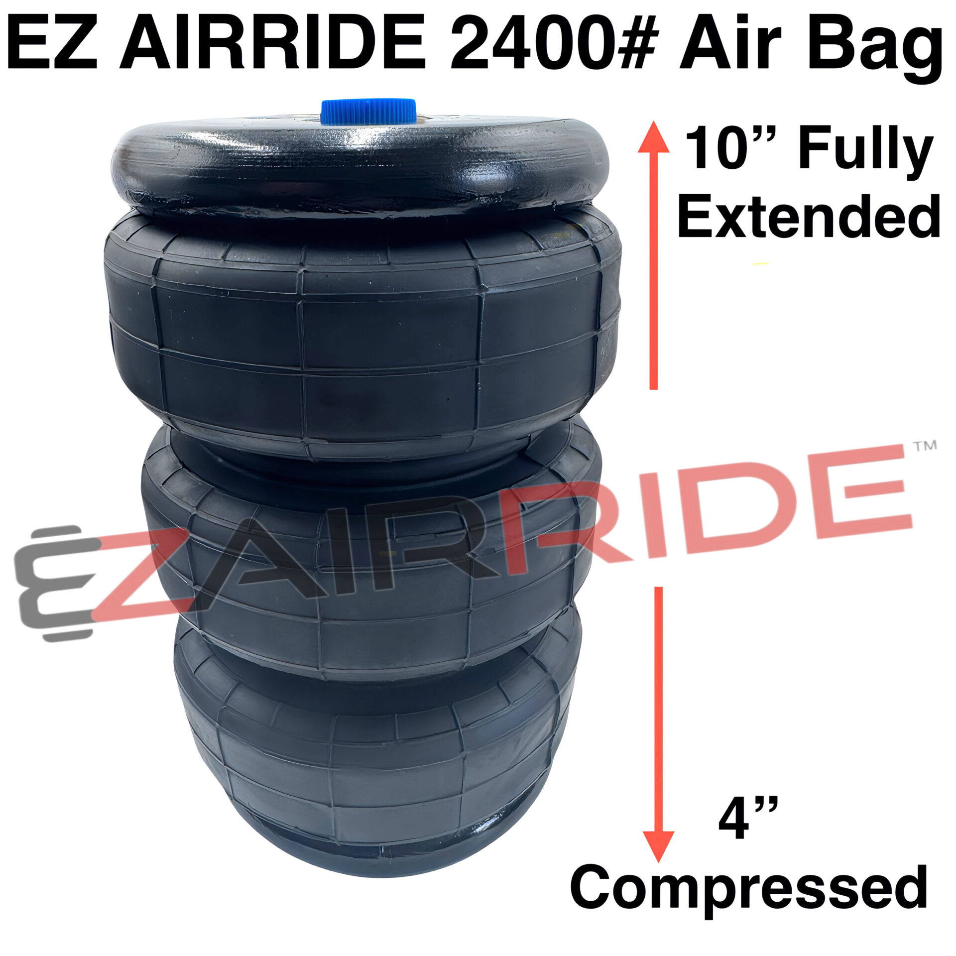 2400 Series Air Bag | 6″ Stroke | 5″ Diameter | 1/2" NPT Port - Image 3