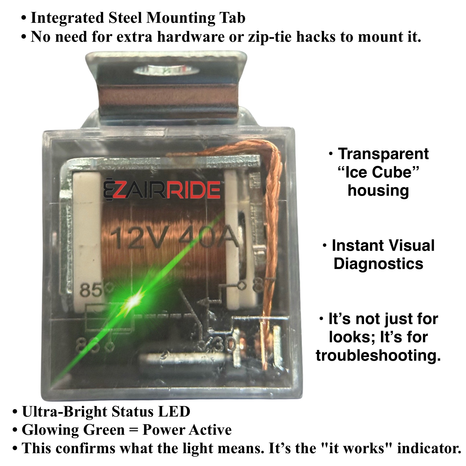 40 Amp Relay and Harness 2-Pack | LED Diagnostic | Air Ride Suspension - Image 2